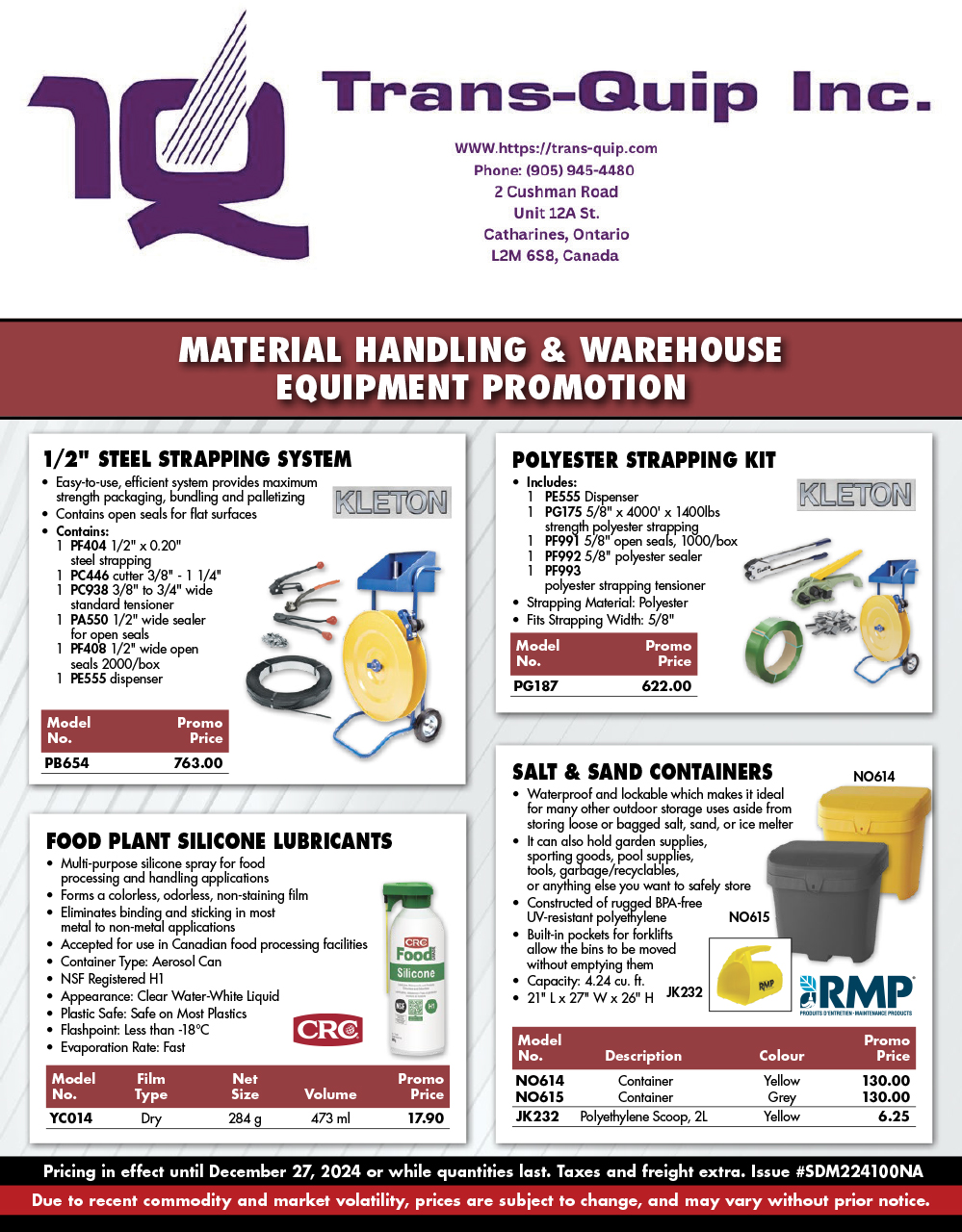 Material Handling & Warehouse Equipment Quarterly Promotion